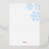 Kerstblauw Snowflake-lijst Folie Feestdagenkaart (Achterkant)