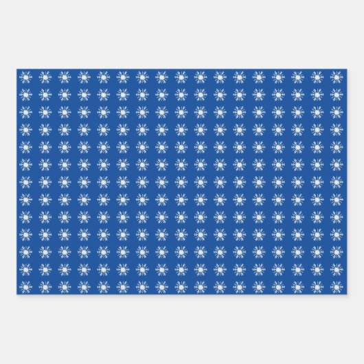 kerstblauw Snowflakes en Bunnies Inpakpapier Vel (Voorkant 2)