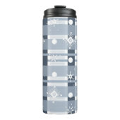 Kerstblauw Snowflakes Thermosbeker (Voorkant)