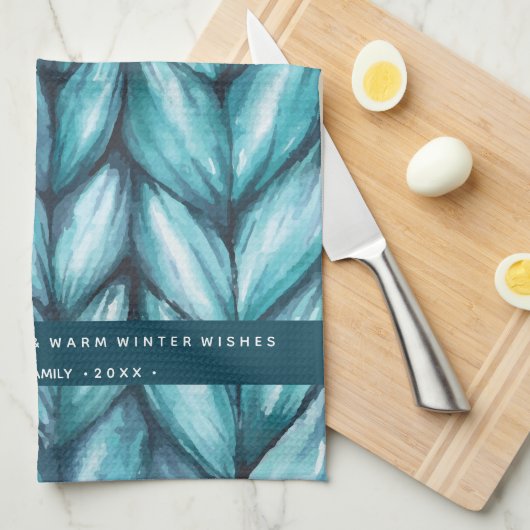 Kerstblauw Theedoek (Quarter Fold)