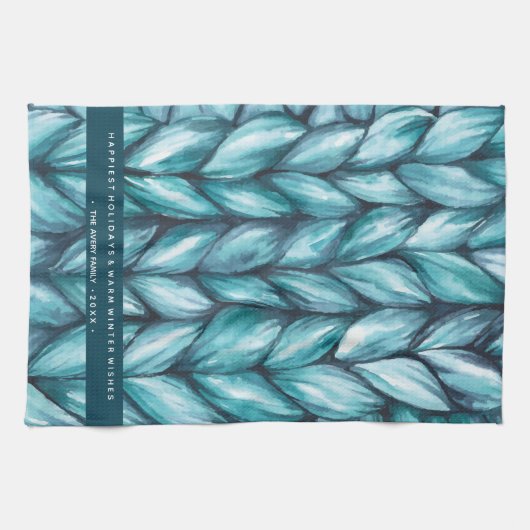 Kerstblauw Theedoek (Horizontaal)