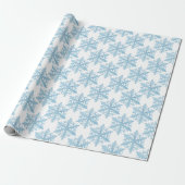 Kerstblauw Waterverf Snowflakes Patroon Cadeaupapier (Uitgerold)
