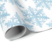 Kerstblauw Waterverf Snowflakes Patroon Cadeaupapier (Rol Hoek)