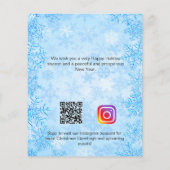 Kerstblauw wintersneeuwbedrijf QR Instagram Flyer (Achterkant)