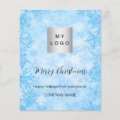 Kerstblauw wintersneeuwbedrijf QR Instagram Flyer (Voorkant)