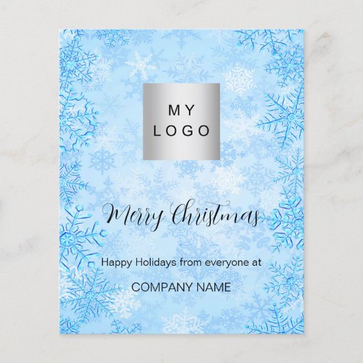 Kerstblauw wintersneeuwbedrijf QR Instagram Flyer (Voorkant)