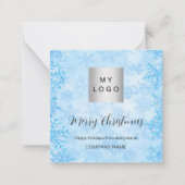 Kerstblauw wintersneeuwbedrijf QR Instagram Notitiekaartje (Voorkant)