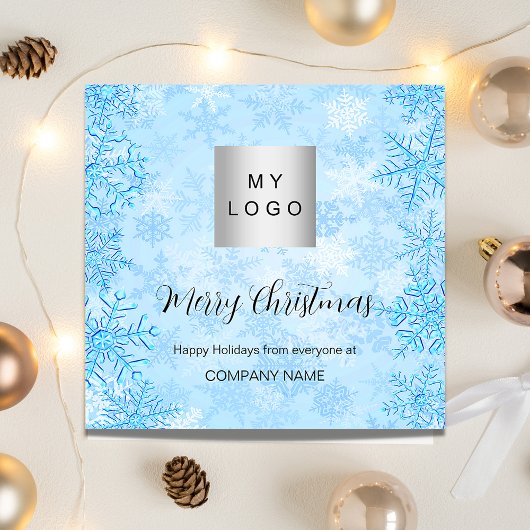 Kerstblauw wintersneeuwbedrijf QR Instagram Notitiekaartje