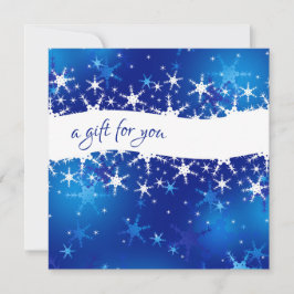 kerstblauw wintersneeuwvlokken Cadeaubon