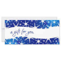 kerstblauw wintersneeuwvlokken Cadeaubon