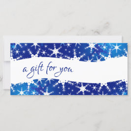kerstblauw wintersneeuwvlokken Cadeaubon