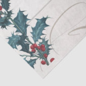 Kerstblauw wit Holly Pine Beach Cottage Wood Tissuepapier (Detail)