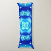 Kerstblauw wit sneeuwvlokpatroon lichaamskussen (Voorkant Verticaal)