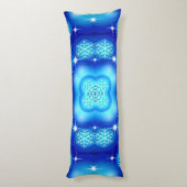 Kerstblauw wit sneeuwvlokpatroon lichaamskussen (Achterkant (Verticaal))