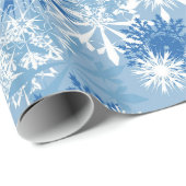 kerstblauw wit snowflap cadeaupapier (Rol Hoek)
