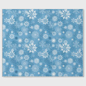 kerstblauw wit snowflap cadeaupapier (Vlak)