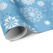 kerstblauw wit snowflap cadeaupapier (Rol Hoek)