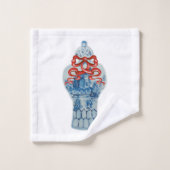 Kerstblauw witte gember handdoekje bad handdoek (Wasdoekje)