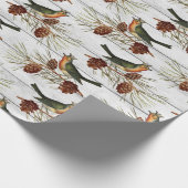 kerstblauwe beenmerg  met een kloonvertakking cadeaupapier (Hoek)