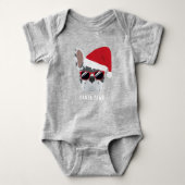 Kerstblauwe bolhond romper (Voorkant)