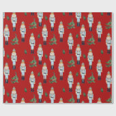 kerstblauwe bont op rood cadeaupapier (Vlak)