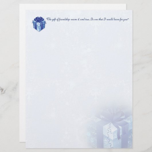 kerstblauwe doos (Voorkant / Achterkant)