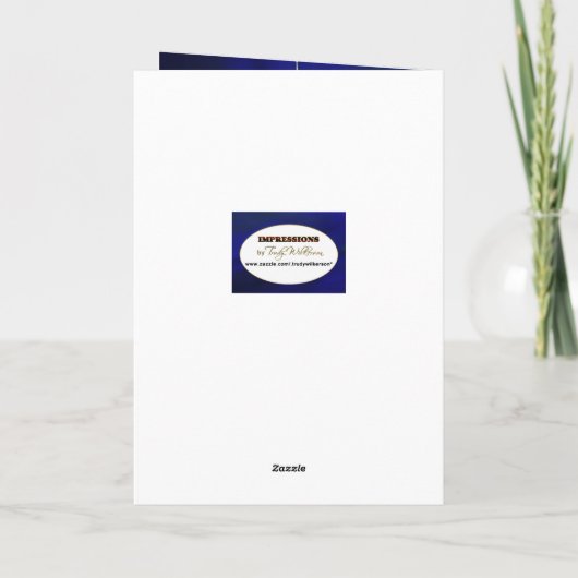 kerstblauwe elegantie groet - foto's invoegen feestdagen kaart (Achterkant)