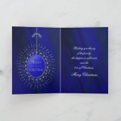 kerstblauwe elegantie groet - foto's invoegen feestdagen kaart (Binnen)