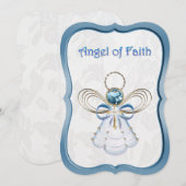 Kerstblauwe engel van Faith Feestdagenkaart (Voorkant / Achterkant)