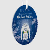 Kerstblauwe familie jaarlijkse feestdag lelijke tr ornament (voorkant)