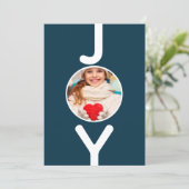 Kerstblauwe foto, moderne kaart (Staand voorkant)