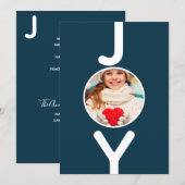 Kerstblauwe foto, moderne kaart (Voorkant / Achterkant)