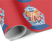 kerstblauwe gember jar cadeaupapier (Rol Hoek)