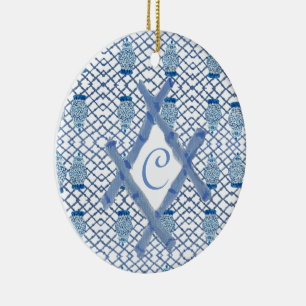 Kerstblauwe gember keramisch keramisch ornament