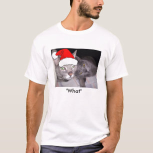 Kerstblauwe grijze katten t-shirt