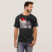 Kerstblauwe grijze katten t-shirt (Voorkant volledig)