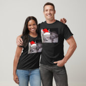 Kerstblauwe grijze katten t-shirt (Unisex)