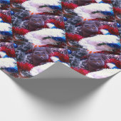 Kerstblauwe kat cadeaupapier (Hoek)