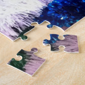 Kerstblauwe kat legpuzzel (Zijkant)