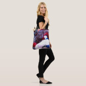 Kerstblauwe kat tote bag (Op model)