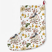 Kerstblauwe kerstkerststaart grote kerstsok (Achterkant)