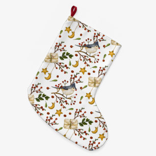 Kerstblauwe kerstkerststaart grote kerstsok