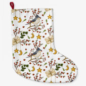 Kerstblauwe kerstkerststaart grote kerstsok (Voorkant)