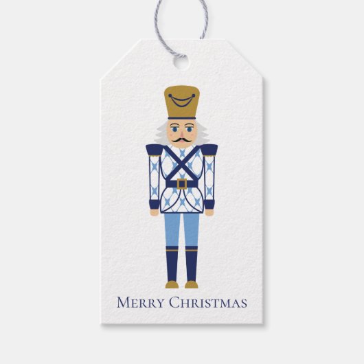 kerstblauwe Labels, Cadeaulabel (Voorkant)