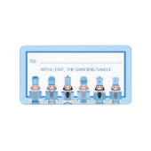 KERSTBLAUWE NOTENKRAKER CADEAU STICKER (Voorkant)