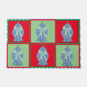 Kerstblauwe rode gember Jar Mosaic Deurmat (Voorkant)