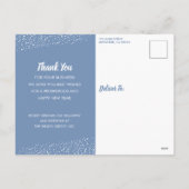 kerstblauwe sierkaartjes feestdagenkaart (Achterkant)