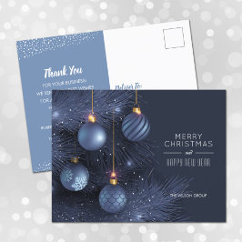 kerstblauwe sierkaartjes feestdagenkaart