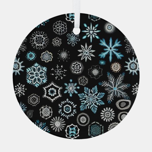 kerstblauwe sneeuwvlokken glas ornament (Achterkant)