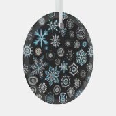 kerstblauwe sneeuwvlokken glas ornament (Voorkant Rechts)